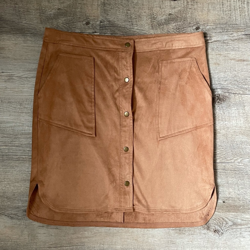 Faux suede skirt